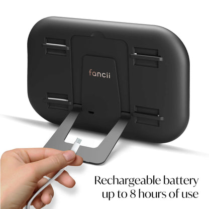 Fancii Juni 2 Clip-On Car Visor Mirror with 3-Color LED Light, Rechargeable