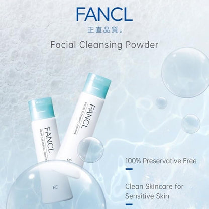FANCL Facial Cleansing Powder – US Exclusive Powder-to-Foam Cleanser with Agar & Rice Starch