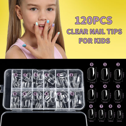 FANDAMEI Nail Kit for Girls – Press-On Nails, Polish, Stickers & Glitter Art Set