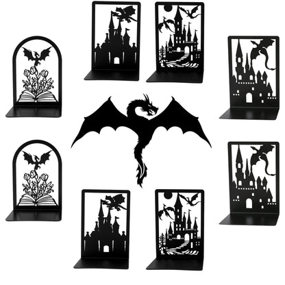 Fantasy Dragon Bookends – Heavy Duty Iron Book Holders