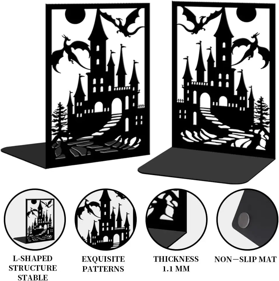 Fantasy Dragon Bookends – Heavy Duty Iron Book Holders