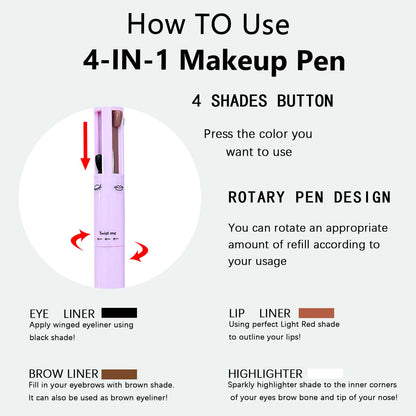 FantasyDay Magic 4-in-1 Makeup Pen | Brow Contour, Highlighter, Concealer & Definer