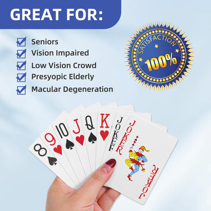 Fanwer Large-Print Playing Cards for Seniors – 2 Pack for Blackjack, Euchre, Canasta