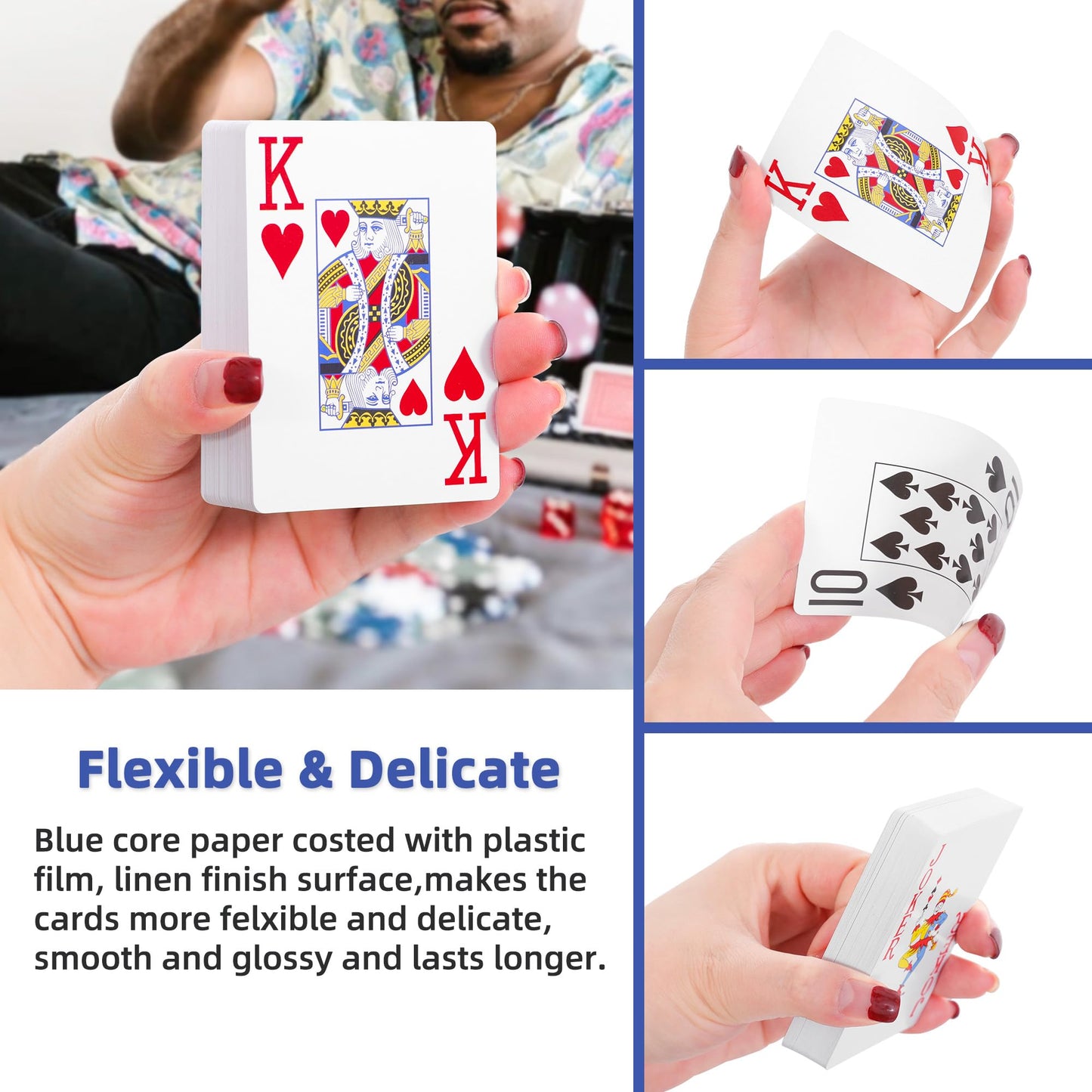 Fanwer Large-Print Playing Cards for Seniors – 2 Pack for Blackjack, Euchre, Canasta