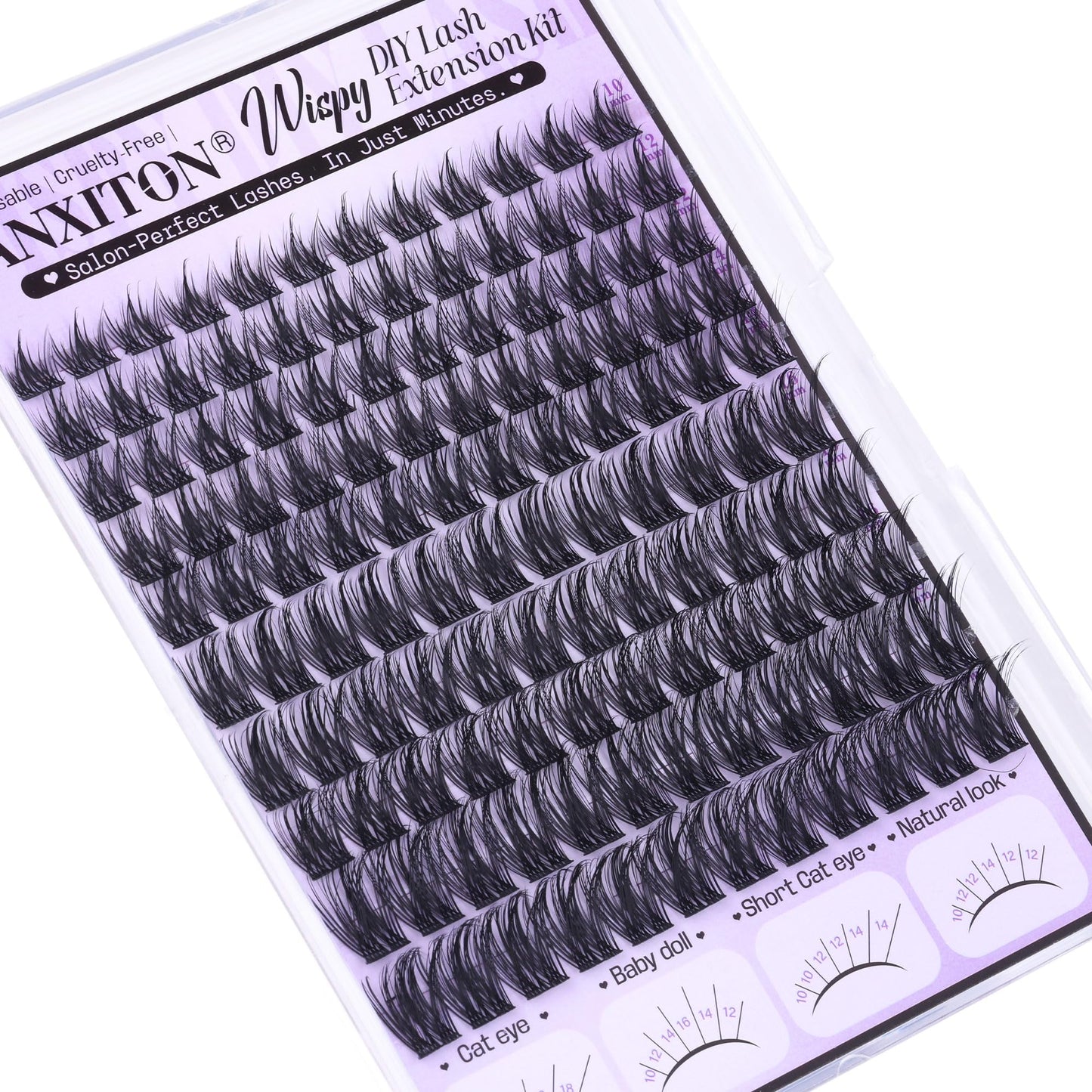 FANXITON Wispy Lash Clusters Kit — Natural Look DIY Lash Extensions (10–18mm)