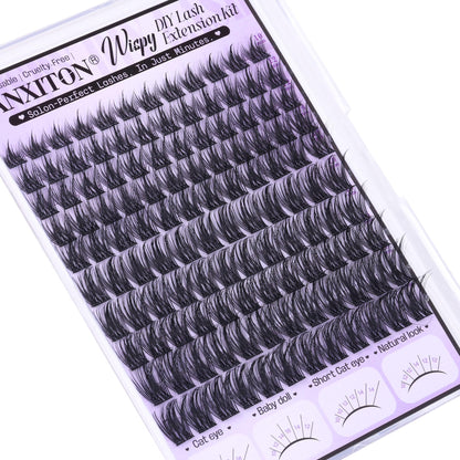 FANXITON Wispy Lash Clusters Kit — Natural Look DIY Lash Extensions (10–18mm)