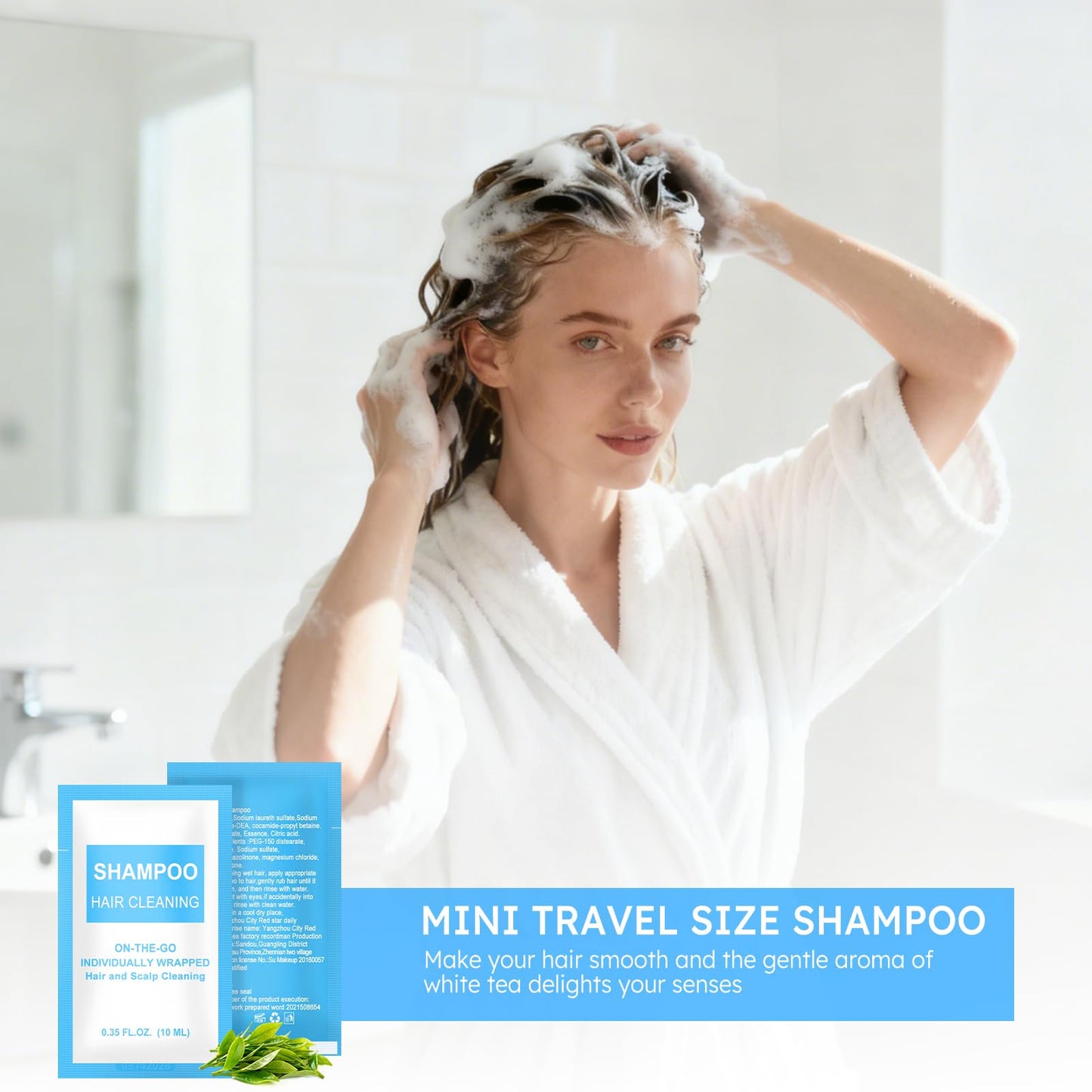 FAOEHN Travel Size Shampoo Packets – 100-Pack Bulk, 0.35 fl oz Each