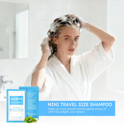FAOEHN Travel Size Shampoo Packets – 100-Pack Bulk, 0.35 fl oz Each