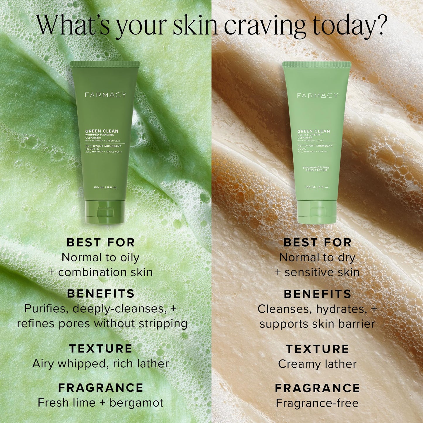 Farmacy Gentle Creamy Face Cleanser – Hydrating, Fragrance-Free Cleanser for Sensitive Skin | Aloe & Moringa