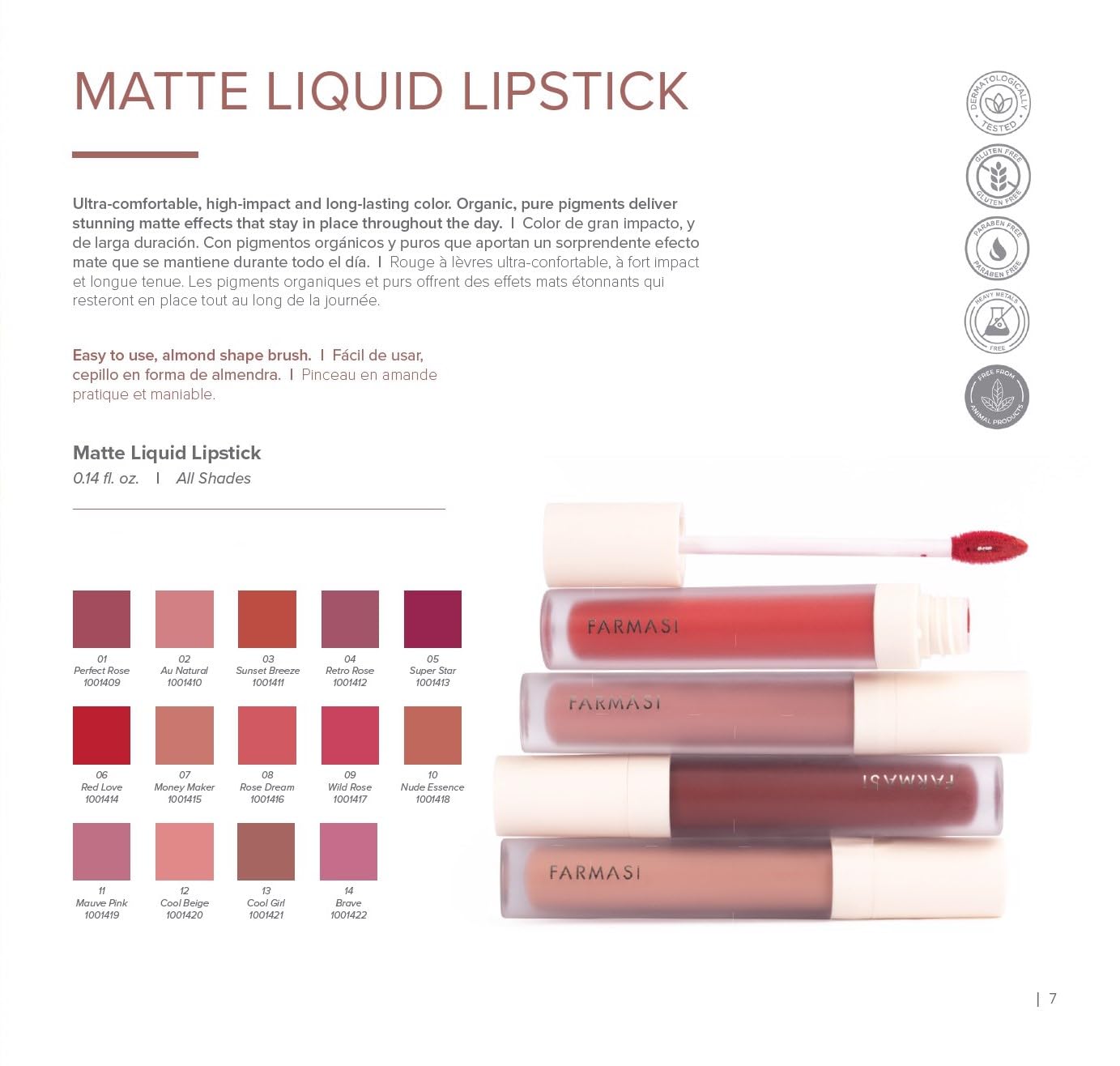 FARMASi Matte Liquid Lipstick Nude Essence - Long-Lasting, Ultra-Comfort Matte Color
