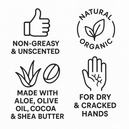 Farmhands Natural Non-Greasy Hand Cream – Fast-Absorbing, Fragrance-Free, 2oz Tin