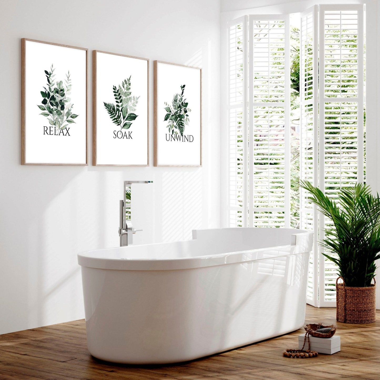 Pictures for Bathroom Walls – Set of 3 Botanical Prints
