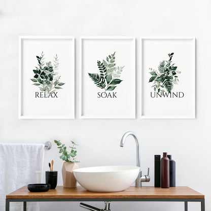Pictures for Bathroom Walls – Set of 3 Botanical Prints