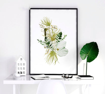 Framed Wall Art for Bedroom – Set of 3 Botanical Prints