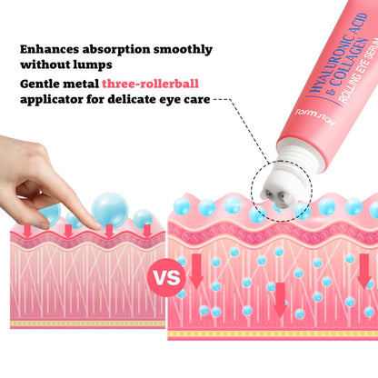 Farmstay Hyaluronic Acid Roll-On Eye Serum – 2% Niacinamide & Collagen