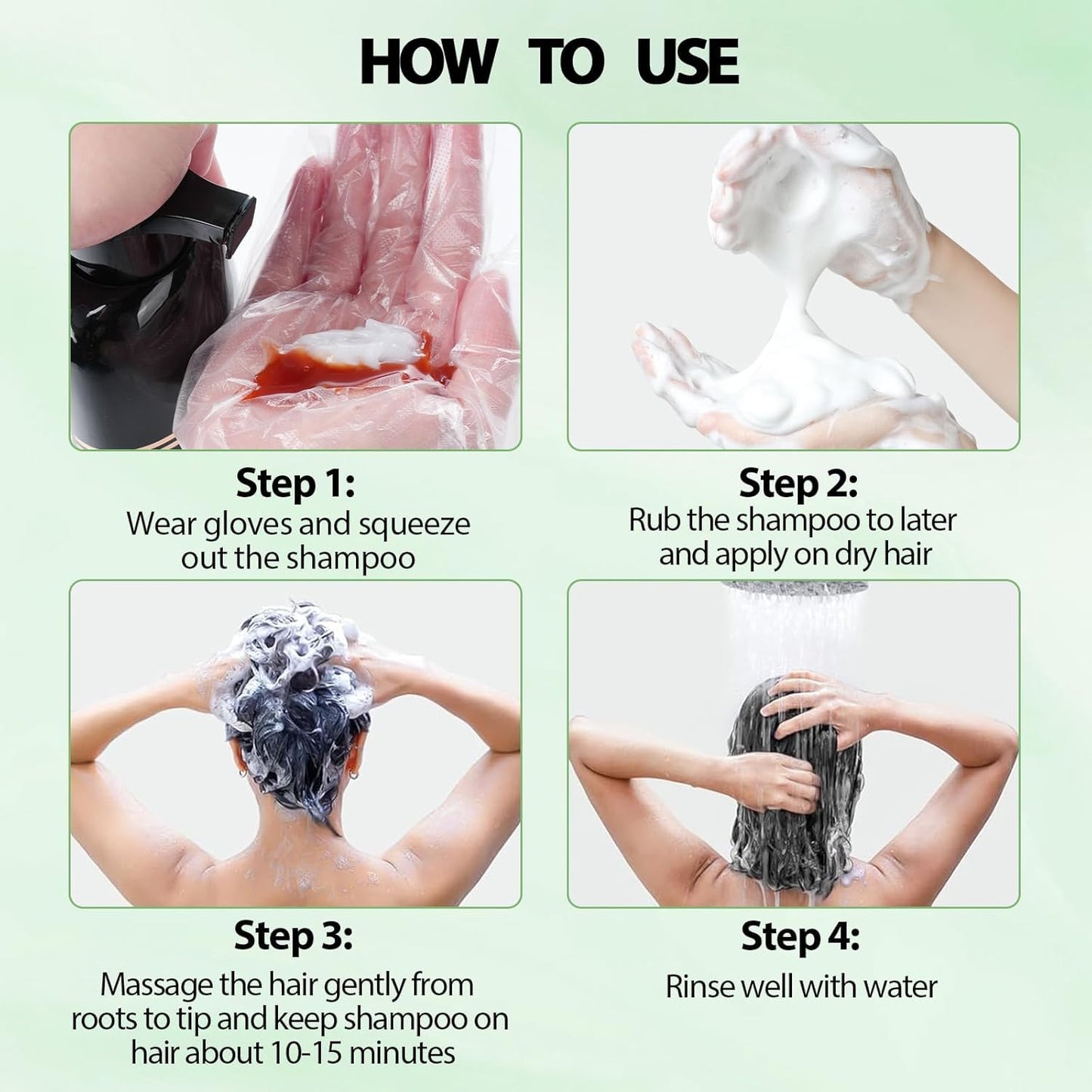 Farndu Black Hair Dye Shampoo - 3-in-1 Color, Cleanse & Condition for Gray Hair