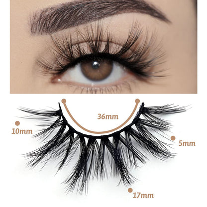 FARRED 3D A02 Faux Mink Lashes – 30 Pairs, Medium Length, Fluffy Volume, Vegan Bulk Lashes