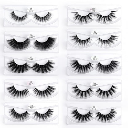 FARRED Wholesale False Lashes – 10 Styles, 10 Pairs, Medium Length Vegan Lashes, Bulk