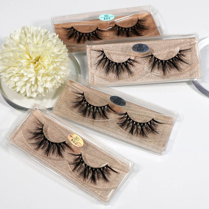 FARRED 3D A02 Faux Mink Lashes – 30 Pairs, Medium Length, Fluffy Volume, Vegan Bulk Lashes