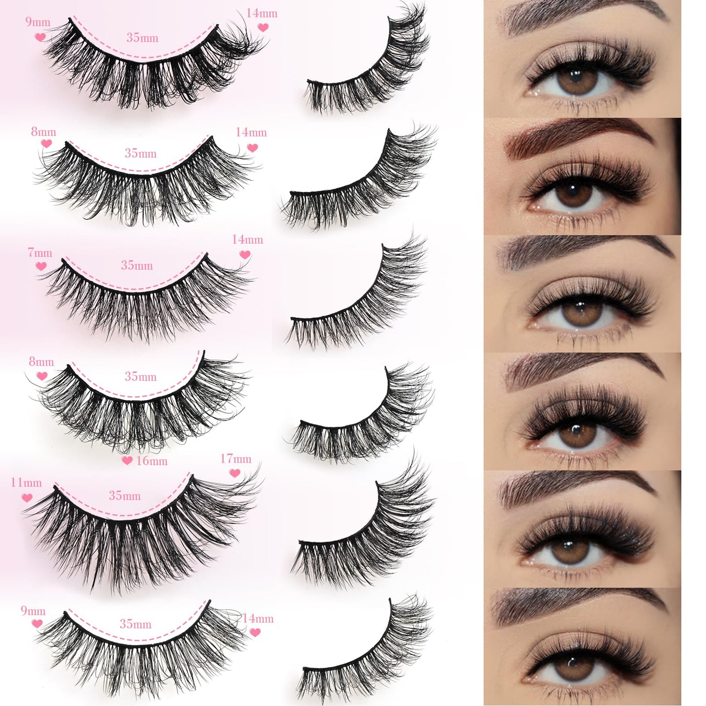 FARRED Lashes: 30 Pairs, 6 Wispy Styles for Everyday & Cat Eye Looks