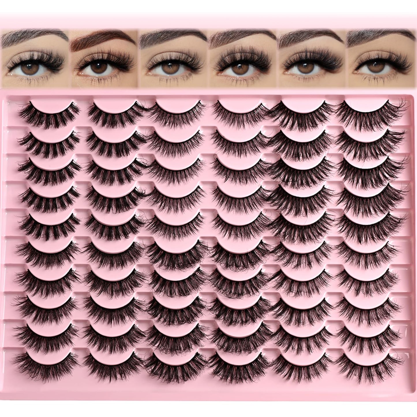 FARRED Lashes: 30 Pairs, 6 Wispy Styles for Everyday & Cat Eye Looks