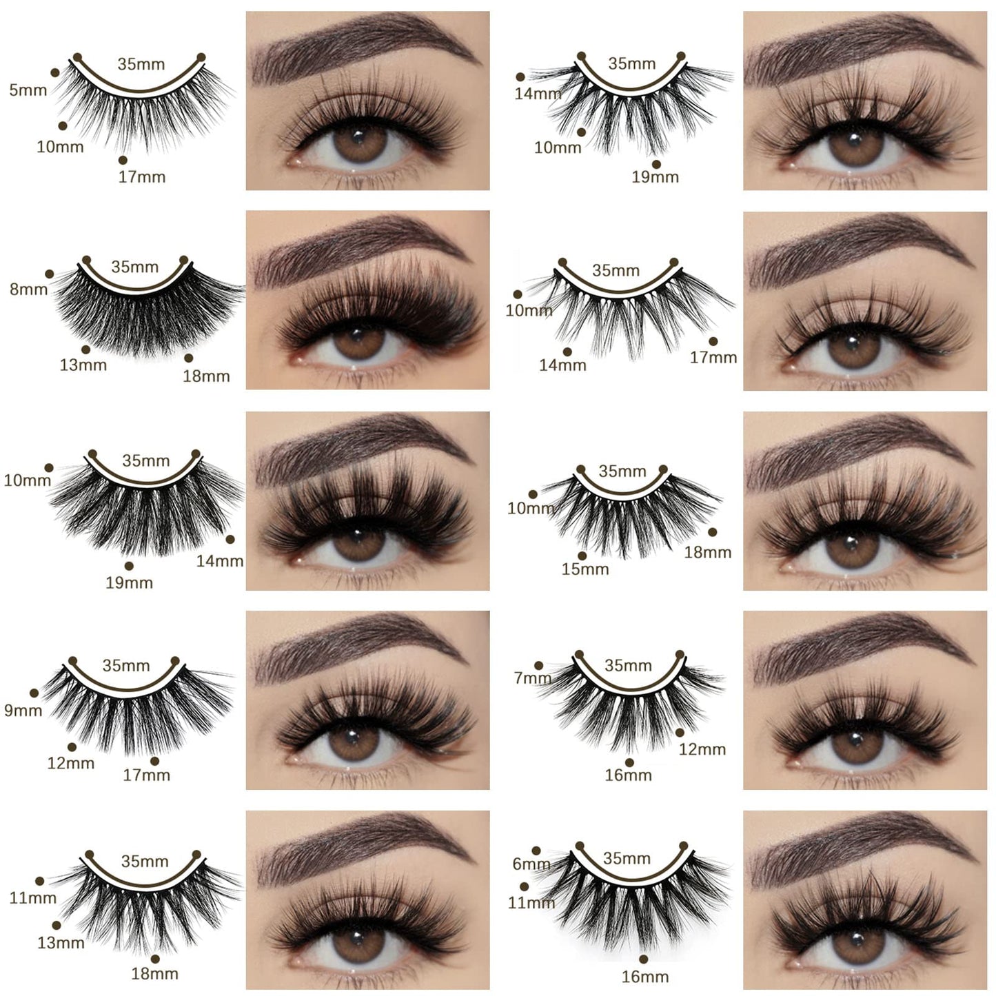 FARRED Wholesale False Lashes — 30 Pairs, 10 Styles, Vegan & Reusable