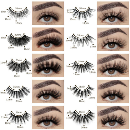 FARRED Wholesale False Lashes — 30 Pairs, 10 Styles, Vegan & Reusable