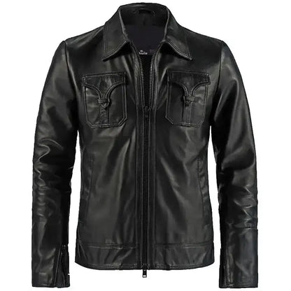 Men’s Drifter Black Leather Fashion Jacket