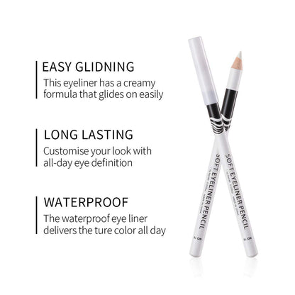 Fashionwu White Eyeliner Pencil — Waterproof, Long-Lasting Multi-Purpose Eye Tool (24pcs)