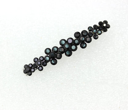 Faship Gorgeous Black Crystal Floral Small Alligator Hair Clip – Bridal Hair Jewelry