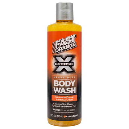 Fast Orange Grease X Body Wash – Heavy-Duty Exfoliating Shower Gel, 16 oz