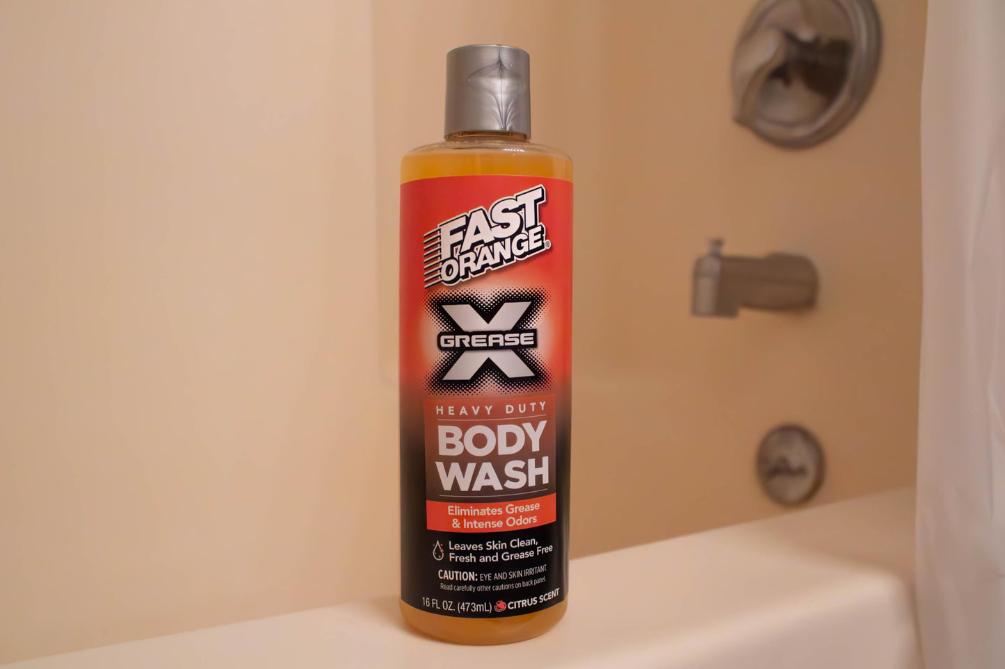 Fast Orange Grease X Body Wash – Heavy-Duty Exfoliating Shower Gel, 16 oz