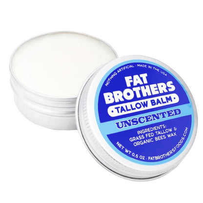 Fat Brothers Tallow Balm – 2-Ingredient Unscented Lip Balm, 0.5 oz Tin (2-pack)