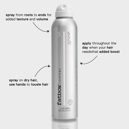 Fatboy Tousle & Go Hair Spray – Lightweight Texture & Volume with Aloe Vera & Sunflower Seed Extract (6 Oz)