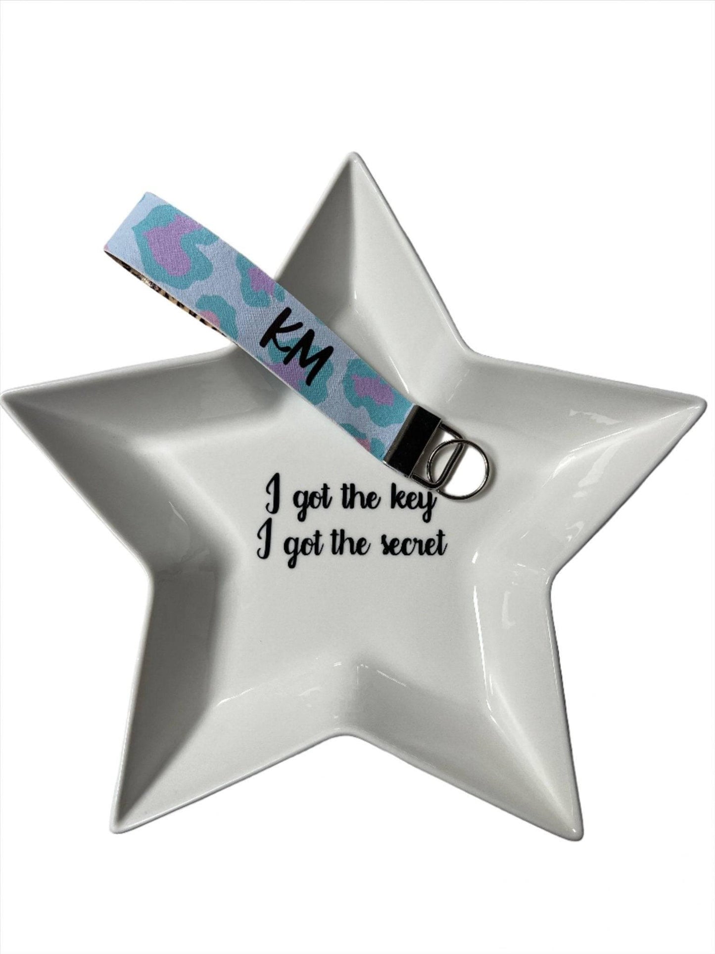 Faux Leather Personalised Initial Wrist Keychain - Leopard Print