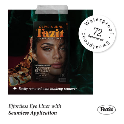 Fazit Makeup Patches – Halloween Serpent Eye Wings Glitter for Festival Glam