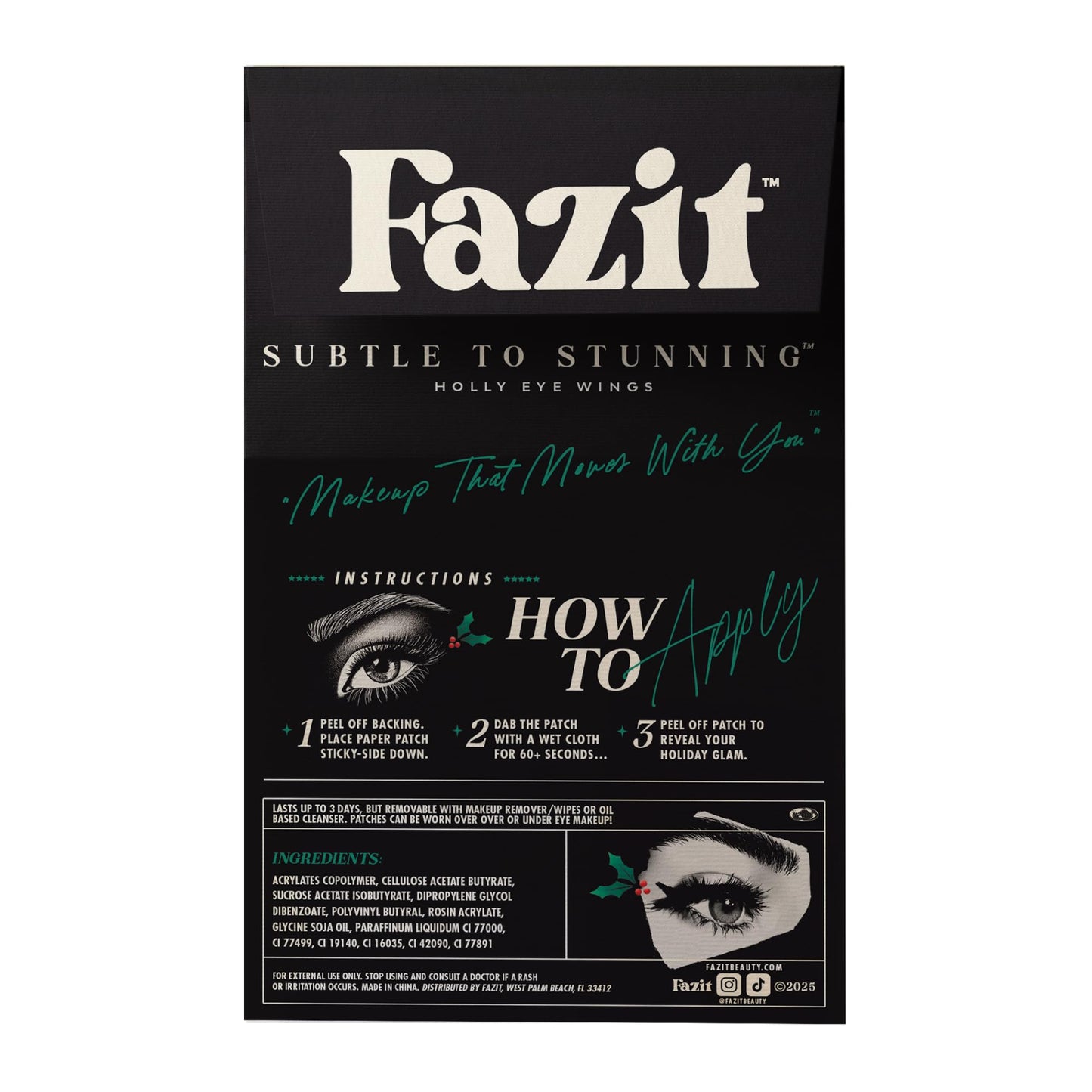 Fazit Makeup Patches: Holly Wings Eye Speckles | Glow Up Glitter for Face