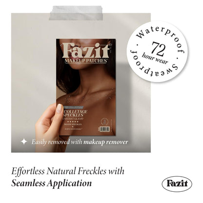 Fazit Makeup Patches | Silver Decollatage Speckles for Glow | Glitter Cosmetic Patches