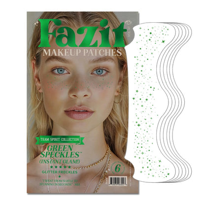 Fazit Makeup Patches - Green Speckles | Glow Up Glitter Face Patches for Women