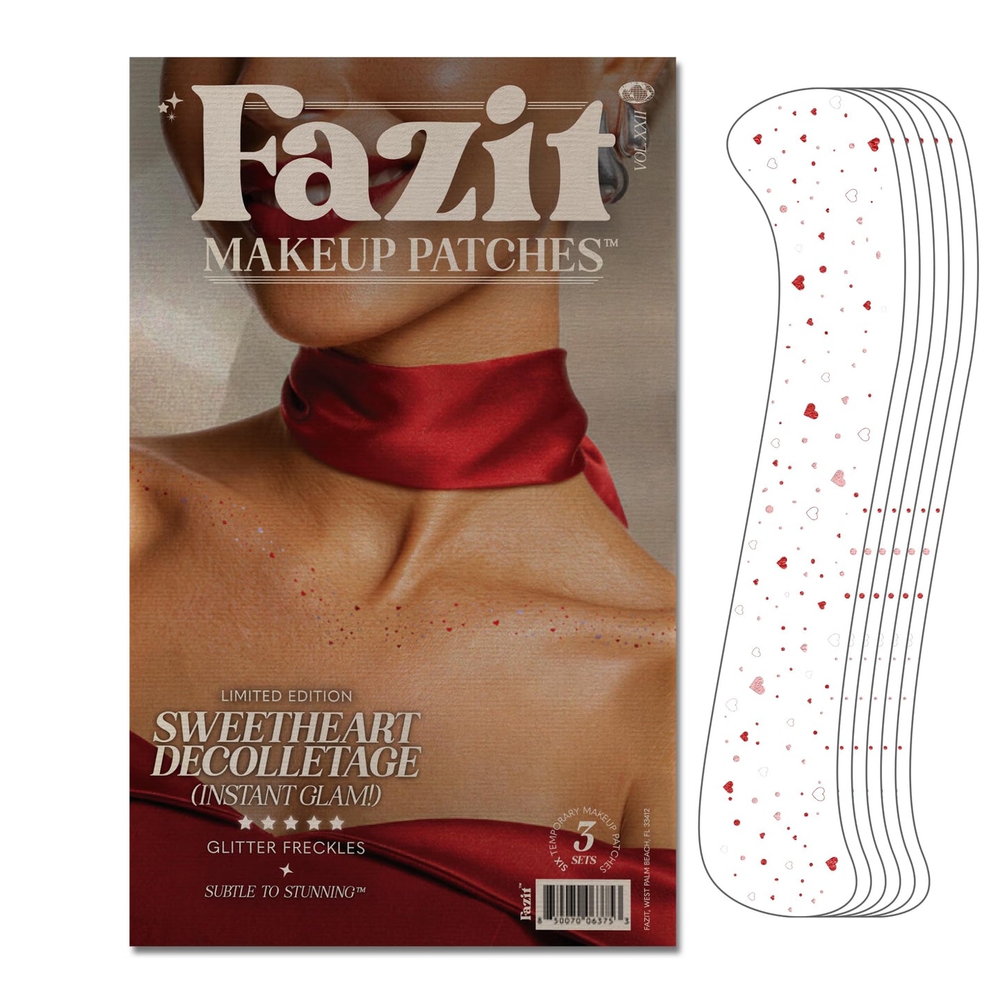 Fazit Makeup Patches: Sweetheart Decolletage Speckles – Waterproof Glitter Patches for Face