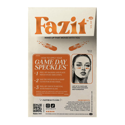 Fazit Makeup Patches - Orange Game Day Speckles | Glow Up Glitter Face Patches