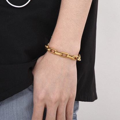Titanium Steel Geometric Chain Bracelet