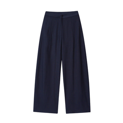 Foreign Trade Wholesale Off-neck Flounced Sleeve Linen Shirt Top Wide Leg Trousers