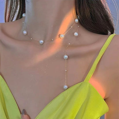Trendy Starry Pearl Necklace & Bracelet for Women