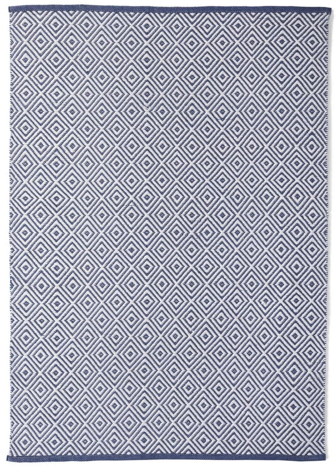 Diamond Navy Hand-woven Rug
