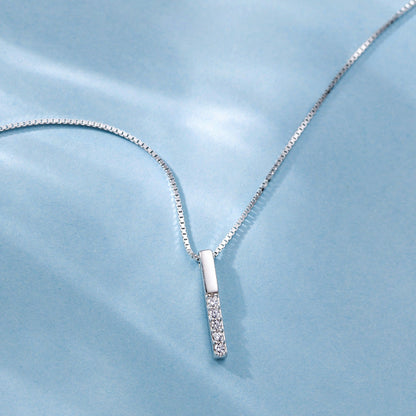 Vertical Bar Clavicle Necklace, S925 Sterling Silver