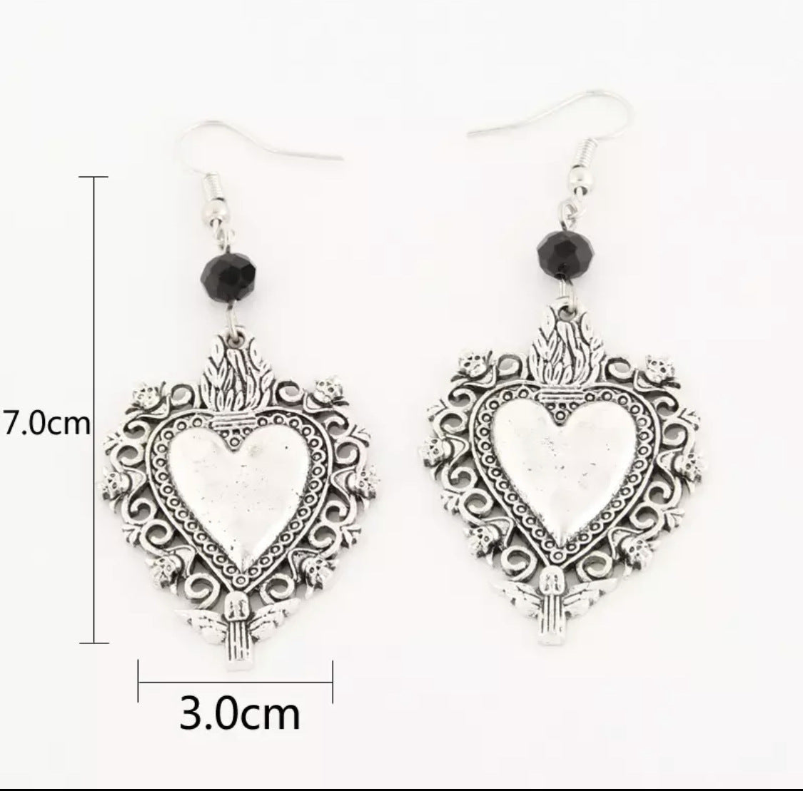 Love Heart-Shaped Punk Style Earrings
