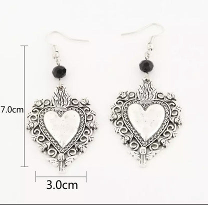 Love Heart-Shaped Punk Style Earrings
