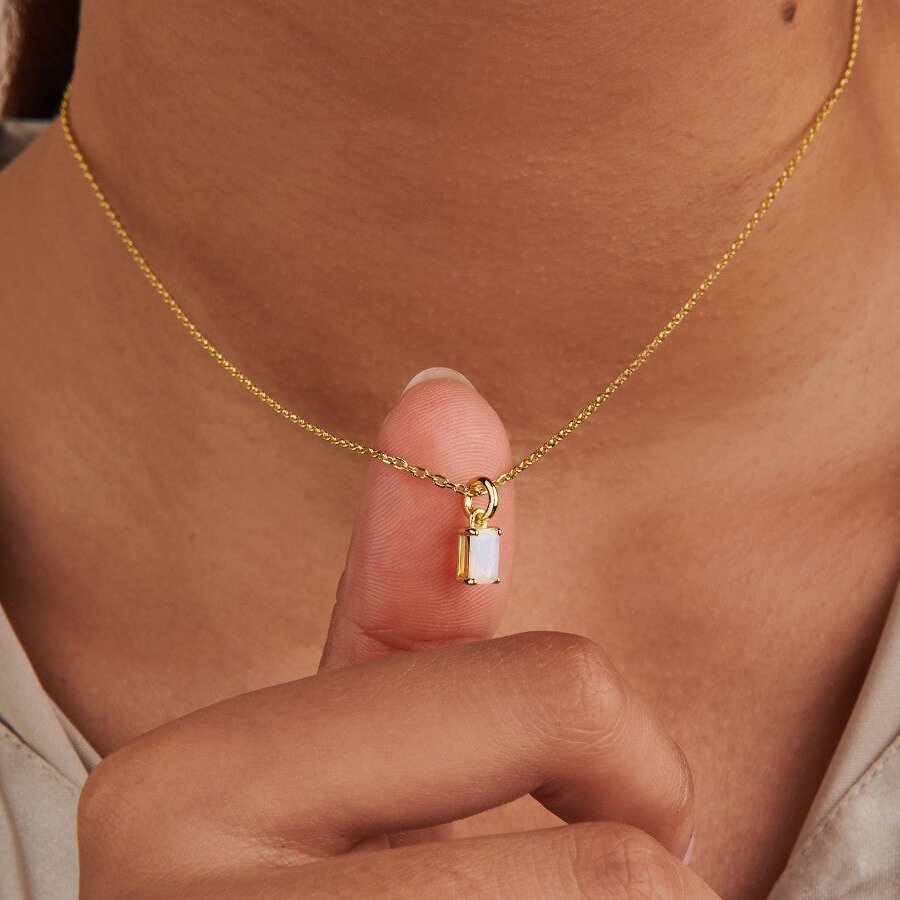 Titanium Steel Birthstone Necklaces