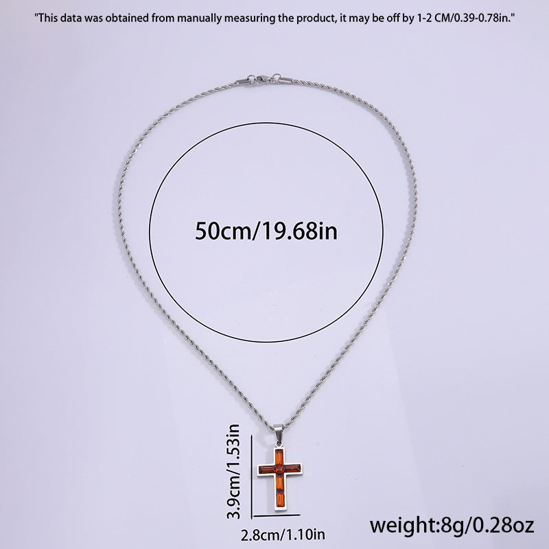 Multi-Colored Cross Pendant Necklace